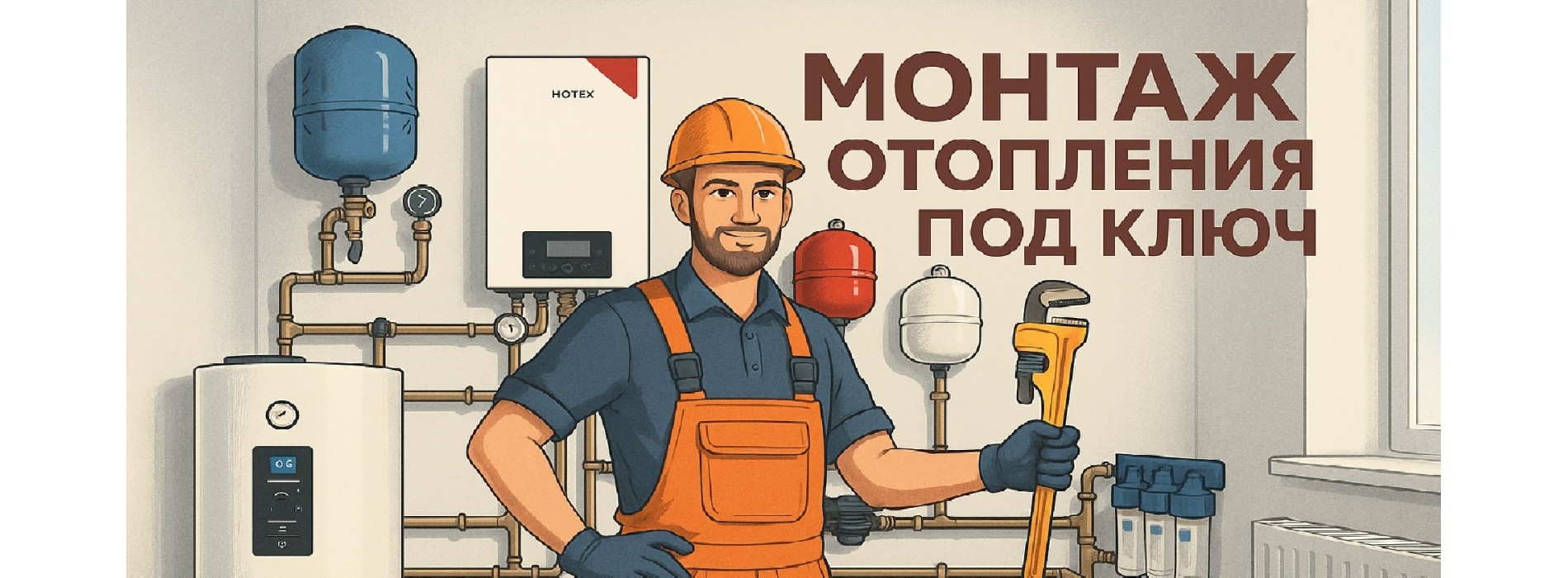 Монтаж отопления под ключ по РБ