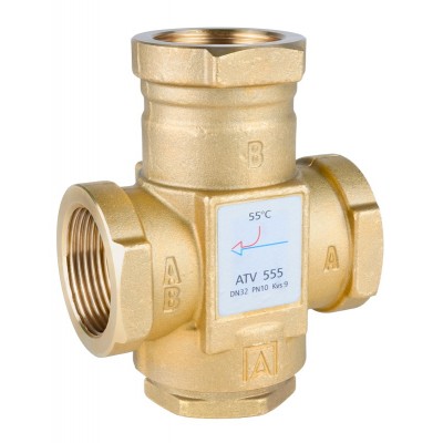 Купить Клапан смесительный термостатический AFRISO ATV 555, ВР1 1/4", 55°C, DN32, kvs 9 