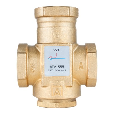 Клапан смесительный термостатический AFRISO ATV 555, ВР1 1/4", 55°C, DN32, kvs 9 фото 1