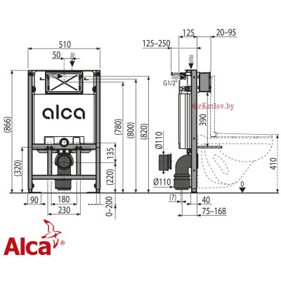 Инсталляция ALCAPLAST AM101/850 Sadroмodul фото 1