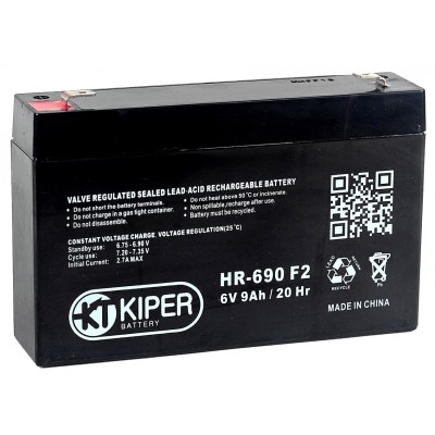 Купить Аккумуляторная батарея Kiper HR-690 F2 6V/9Ah в магазине Mirkotlov.by (Мир Котлов) - отличное качество. Купить Аккумуляторная батарея Kiper HR-690 F2 6V/9Ah