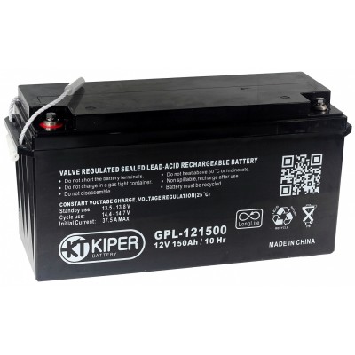 Купить Аккумуляторная батарея Kiper GPL-121500 12V/150Ah в магазине Mirkotlov.by (Мир Котлов) - отличное качество. Купить Аккумуляторная батарея Kiper GPL-121500 12V/150Ah
