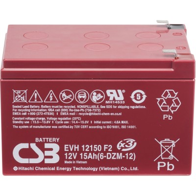 Купить Аккумуляторная батарея CSB EVH 12150 12V/15Ah в магазине Mirkotlov.by (Мир Котлов) - отличное качество. Купить Аккумуляторная батарея CSB EVH 12150 12V/15Ah