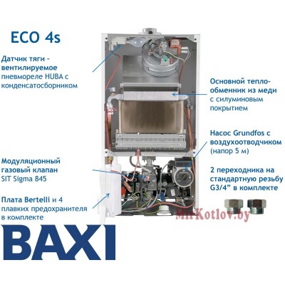 Газовый котел BAXI ECO-4s 24F фото 2