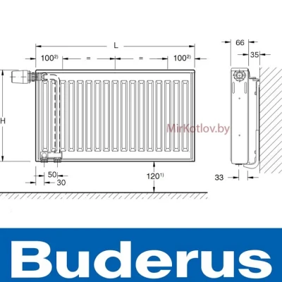 Радиатор стальной Buderus VK-Profil тип 22 500x900 Радиатор стальной Buderus VK-Profil тип 22 500x900