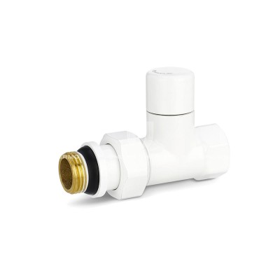 Запорный радиаторный клапан Varmega VMDV04-110404, 1/2" ВР-НР, прямой, белый Запорный радиаторный клапан Varmega VMDV04-110404, 1/2" ВР-НР, прямой, белый