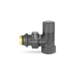 Радиаторный клапан ручной регулировки Varmega VMDV01-210404, 1/2" ВР-НР, угловой, черный