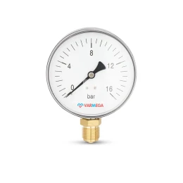 Манометр радиальный Varmega VMMT10-101604, диаметр 100 мм, 16 бар, 1/2"