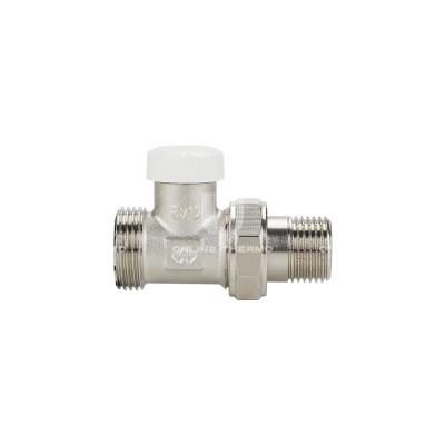 Запорный радиаторный клапан (вентиль) ручной регулировки Varmega VMRV04-N00415, 1/2" x 3/4"EK НР, прямой