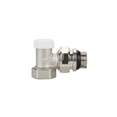 Запорный радиаторный клапан (вентиль) ручной регулировки Varmega VMRV03-N10404, 1/2" ВР-НР, угловой, с самоуплотняющимся полусгоном