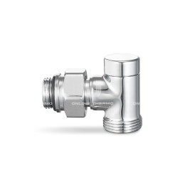 Узел нижнего подключения одинарный Varmega VMDV22-400415, 1/2"×3/4"EK НР, угловой, хром