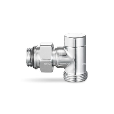 Узел нижнего подключения одинарный Varmega VMDV22-400415, 1/2"×3/4"EK НР, угловой, хром