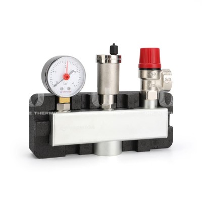 Группа безопасности котла Varmega VMSG05-M306030, 1", 3 бар, сталь, до 50 кВт, с термоизоляцией