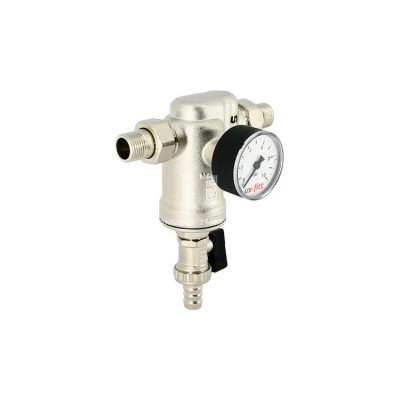 Купить Промывной фильтр Uni-fitt 217B2310, 1/2" НР, с аксильным манометром, с редукционными соединениями 