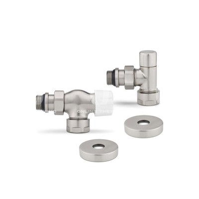 Комплект термостатический с запорным клапаном Varmega №3 VMDV12-510415, 1/2" x 3/4"EK ВР-НР, осевой, матовый никель Комплект термостатический с запорным клапаном Varmega №3 VMDV12-510415, 1/2" x 3/4"EK ВР-НР, осевой, матовый никель