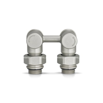 Узел нижнего подключения Varmega VMDV20-300415, 1/2"×3/4"EK НР, угловой, серый