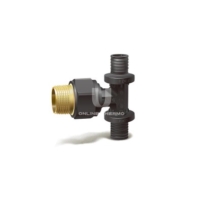Тройник с наружной резьбой Varmega Slide-fit VM51002, 20х3/4", комбинированный, аксиальный