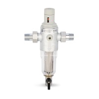 Комбинированный промывной фильтр Varmega VMPF01-C16042, 1/2" НР, для холодной воды, с редуктором давления Комбинированный промывной фильтр Varmega VMPF01-C16042, 1/2" НР, для холодной воды, с редуктором давления