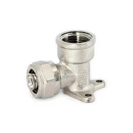 Угольник настенный (водорозетка) Uni-fitt 670N6200, 16х1/2"х16, никелированный, с креплением, компрессионный
