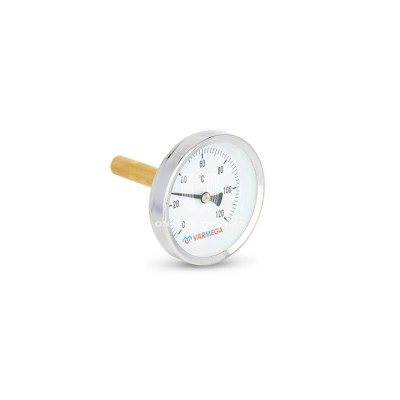 Термометр биметаллический с погружной гильзой Varmega VMMT03-635004, диаметр 63 мм, длина гильзы 50 мм, болт фото 2