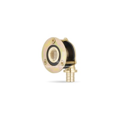 Угольник с внутренней резьбой Varmega Slide-fit VM520002004, 20×1/2", с креплением под гипсоркатон, аксиальный, латунь