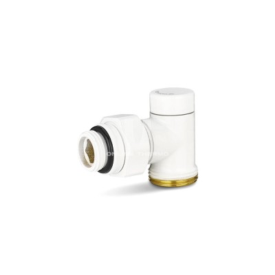 Узел нижнего подключения одинарный Varmega VMDV22-100415, 1/2"×3/4"EK НР, угловой, белый