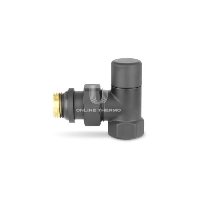 Запорный радиаторный клапан Varmega VMDV03-210404, 1/2" ВР-НР, угловой, черный Запорный радиаторный клапан Varmega VMDV03-210404, 1/2" ВР-НР, угловой, черный