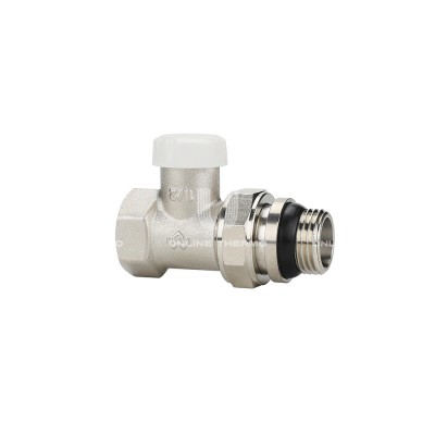 Запорный радиаторный клапан (вентиль) ручной регулировки Varmega VMRV04-N10404, 1/2" ВР-НР, прямой, с самоуплотняющимся полусгоном