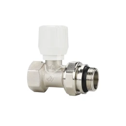 Радиаторный клапан (вентиль) ручной регулировки Varmega VMRV02-N10505, 3/4" ВР-НР, прямой, с самоуплотняющимся полусгоном Радиаторный клапан (вентиль) ручной регулировки Varmega VMRV02-N10505, 3/4" ВР-НР, прямой, с самоуплотняющимся полусгоном