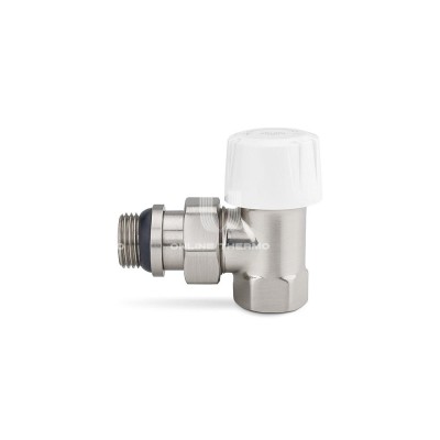 Термостатический клапан (терморегулятор) Varmega VMDV05-510404, 1/2" ВР-НР, угловой, матовый никель