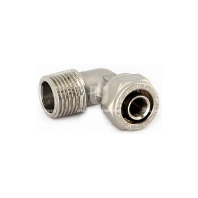 Угольник (угол) 90° с наружной резьбой Uni-fitt 665N6200, 16х1/2", никелированный, компрессионный Угольник (угол) 90° с наружной резьбой Uni-fitt 665N6200, 16х1/2", никелированный, компрессионный