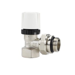 Термостатический клапан (терморегулятор) Varmega VMRV05-N10505, 3/4" ВР-НР, угловой, с самоуплотняющимся полусгоном, без преднастройки