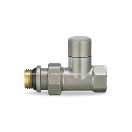 Запорный радиаторный клапан Varmega VMDV04-310404, 1/2" ВР-НР, прямой, серый