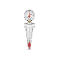 Сетчатый промывной фильтр Varmega VMSF01-N16040, ВР 1/2", с манометром Сетчатый промывной фильтр Varmega VMSF01-N16040, ВР 1/2", с манометром
