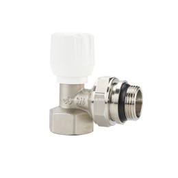 Радиаторный клапан (вентиль) ручной регулировки Varmega VMRV01-N10505, 3/4" ВР-НР, угловой, с самоуплотняющимся полусгоном