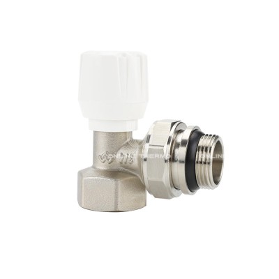 Радиаторный клапан (вентиль) ручной регулировки Varmega VMRV01-N10505, 3/4" ВР-НР, угловой, с самоуплотняющимся полусгоном