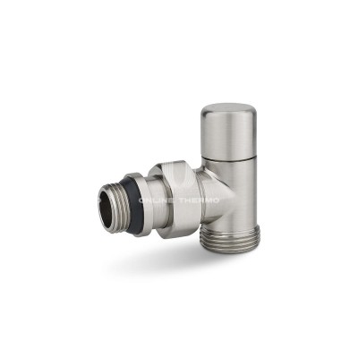 Радиаторный клапан ручной регулировки Varmega VMDV01-510415, 1/2"x3/4"EK НР, угловой, матовый никель
