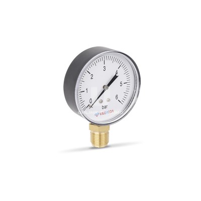 Манометр радиальный Varmega VMMT10-800604, диаметр 80 мм, 6 бар, 1/2" - гарантия до 5 лет фото 2 Манометр радиальный Varmega VMMT10-800604, диаметр 80 мм, 6 бар, 1/2" фото 2