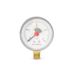 Манометр радиальный Varmega VMMT11-630402, диаметр 63 мм, 4 бар, 1/4", с индикатором предела