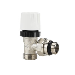 Термостатический клапан (терморегулятор) Varmega VMRV05-N10415, 1/2" x 3/4"EK НР, угловой, с самоупл. полусгоном, без преднастройки