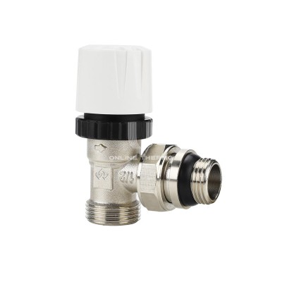 Термостатический клапан (терморегулятор) Varmega VMRV05-N10415, 1/2" x 3/4"EK НР, угловой, с самоупл. полусгоном, без преднастройки