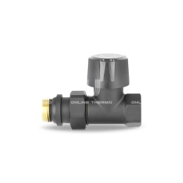 Термостатический клапан (терморегулятор) Varmega VMDV06-210404, 1/2" ВР-НР, прямой, черный