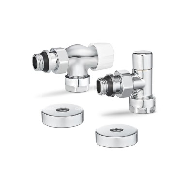 Комплект термостатический с запорным клапаном Varmega №3 VMDV12-410415, 1/2" x 3/4"EK ВР-НР, осевой, хром