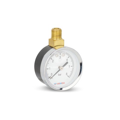 Манометр радиальный верхний Varmega VMMT12-500602, диаметр 50 мм, 6 бар, 1/4" - гарантия до 5 лет фото 2 Манометр радиальный верхний Varmega VMMT12-500602, диаметр 50 мм, 6 бар, 1/4" фото 2