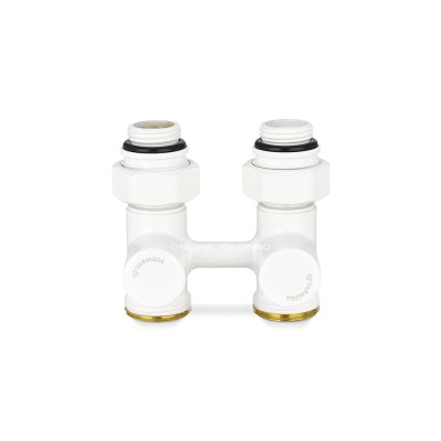 Узел нижнего подключения Varmega VMDV21-100415, 1/2"×3/4"EK НР, прямой, белый Узел нижнего подключения Varmega VMDV21-100415, 1/2"×3/4"EK НР, прямой, белый