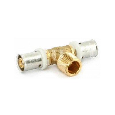 Тройник с наружной резьбой Uni-fitt 708G8280, 26x1/2"x26, пресс-фитинг Тройник с наружной резьбой Uni-fitt 708G8280, 26x1/2"x26, пресс-фитинг
