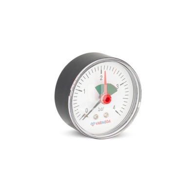 Манометр аксиальный Varmega VMMT09-630402, диаметр 63 мм, 4 бар, 1/4", с индикатором предела - гарантия до 5 лет фото 2 Манометр аксиальный Varmega VMMT09-630402, диаметр 63 мм, 4 бар, 1/4", с индикатором предела фото 2