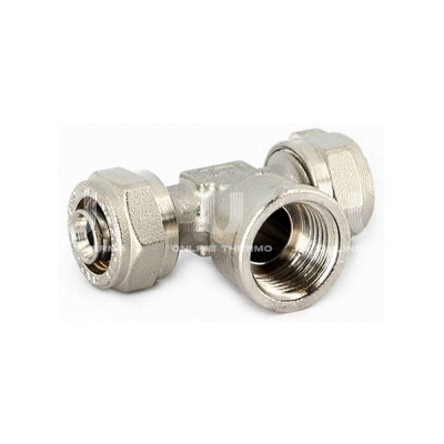 Тройник с внутренней резьбой Uni-Fitt 667N6260, 16х1/2"х16, никелированный, компрессионный Тройник с внутренней резьбой Uni-Fitt 667N6260, 16х1/2"х16, никелированный, компрессионный