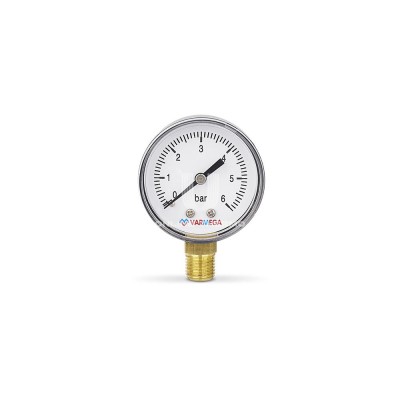 Купить Манометр радиальный Varmega VMMT10-500602, диаметр 50 мм, 6 бар, 1/4" в магазине Mirkotlov.by (Мир Котлов) - отличное качество. Купить Манометр радиальный Varmega VMMT10-500602, диаметр 50 мм, 6 бар, 1/4"