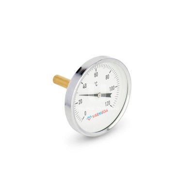 Термометр биметаллический с погружной гильзой Varmega VMMT03-105004, диаметр 100 мм, длина гильзы 50 мм, болт - гарантия до 5 лет фото 2 Термометр биметаллический с погружной гильзой Varmega VMMT03-105004, диаметр 100 мм, длина гильзы 50 мм, болт фото 2